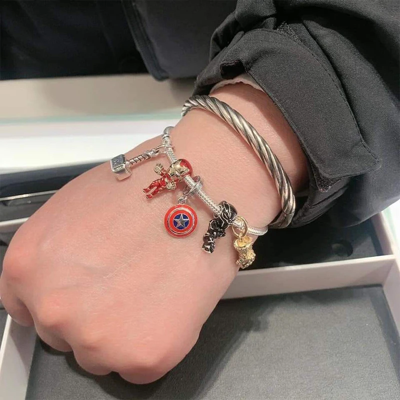 NEW in movie Spider-man Charm Beads Iron Man Fits Charms Original Bracelet Women 925 Silver Pendant Jewelry DIY Gift