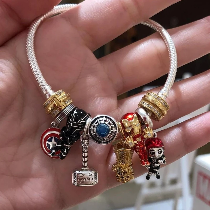 NEW in movie Spider-man Charm Beads Iron Man Fits Charms Original Bracelet Women 925 Silver Pendant Jewelry DIY Gift