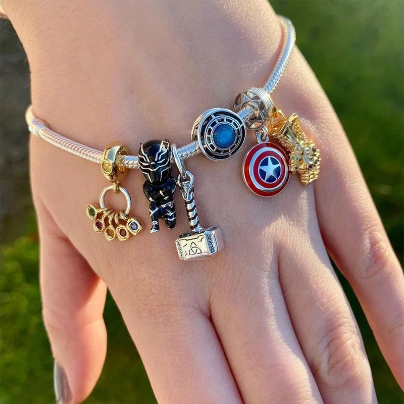 NEW in movie Spider-man Charm Beads Iron Man Fits Charms Original Bracelet Women 925 Silver Pendant Jewelry DIY Gift
