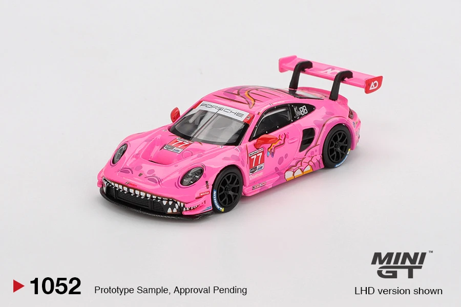 MINIGT 1/64 Porsche 911 GT3 R (992) #77 AO Racing MGT01218-CH Car Alloy Toys Diecast Metal Model Kids Toys Boys