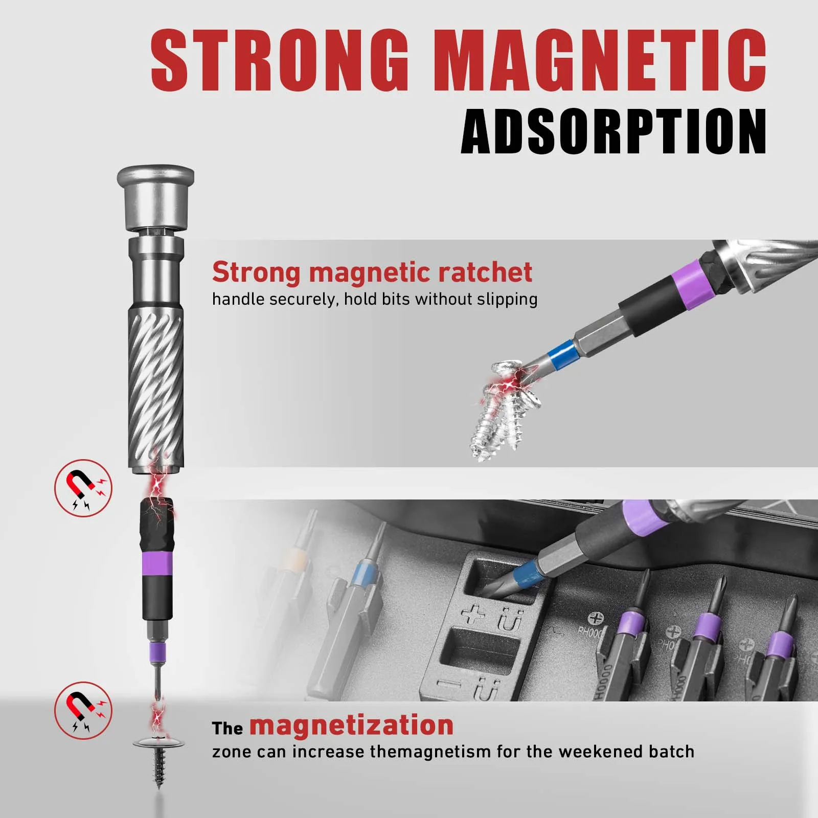 Precision 24/40/66in1 Magnetic Ratchet Screwdriver Set Detachable T-Handle Magneticizer Fix Furniture, Electronics & Glasses