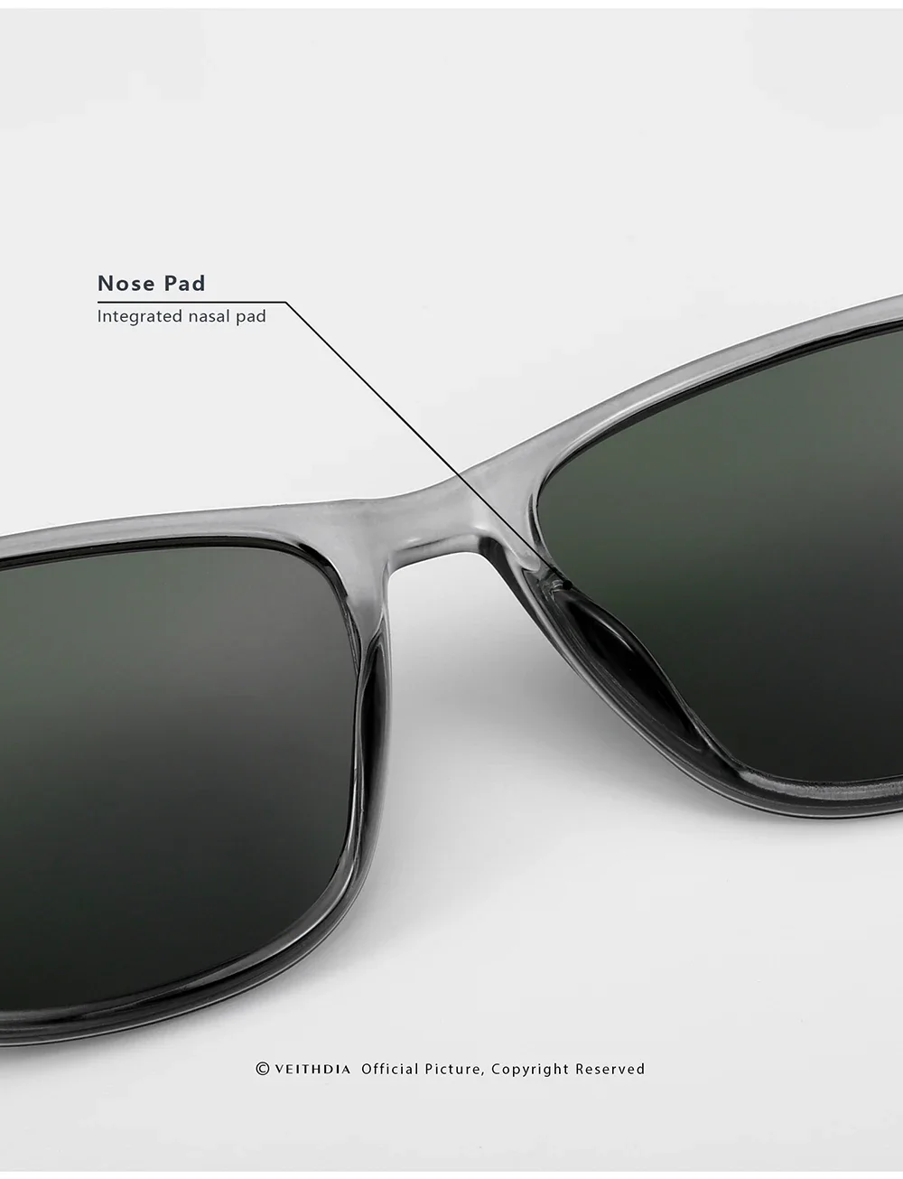 VEITHDIA Brand New Sunglasses Unisex Retro TR90 Sunglasses Polarized UV400 Lens Vintage Eyewear Sun Glasses For Men/Women 7521