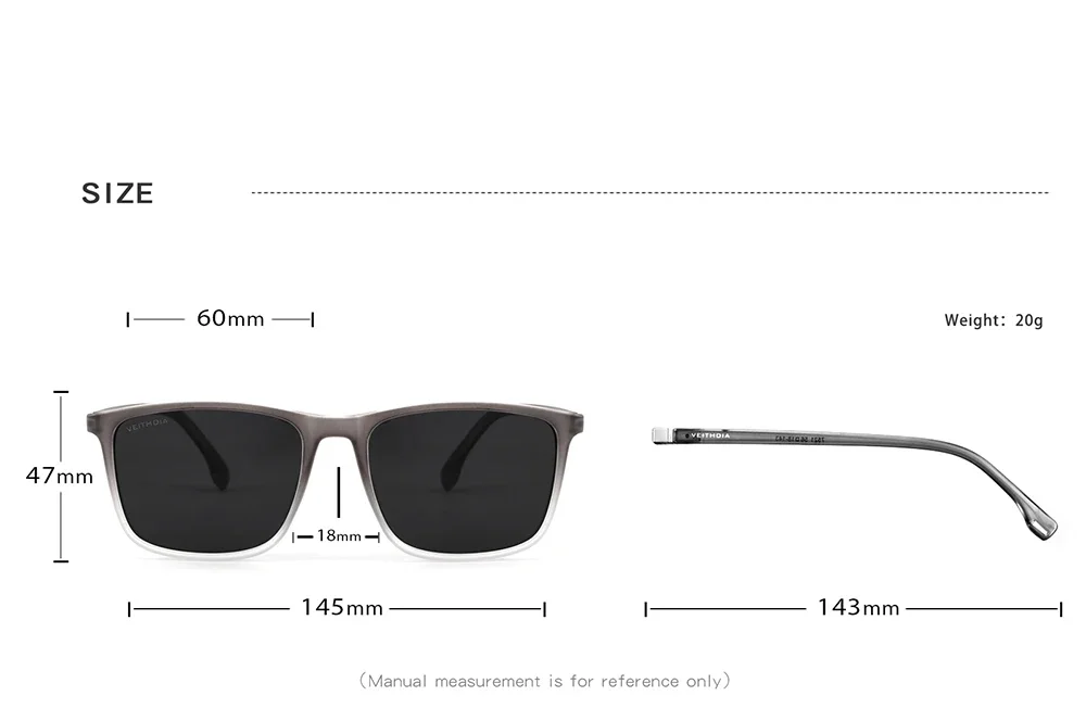 VEITHDIA Brand New Sunglasses Unisex Retro TR90 Sunglasses Polarized UV400 Lens Vintage Eyewear Sun Glasses For Men/Women 7521