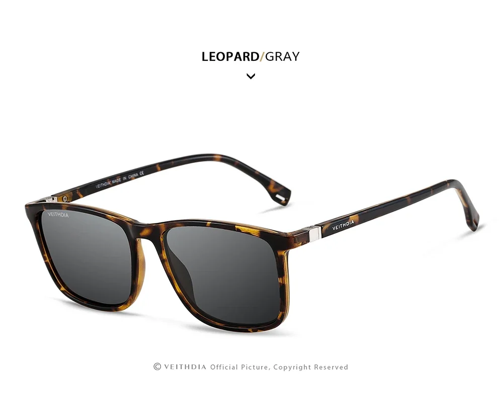 VEITHDIA Brand New Sunglasses Unisex Retro TR90 Sunglasses Polarized UV400 Lens Vintage Eyewear Sun Glasses For Men/Women 7521
