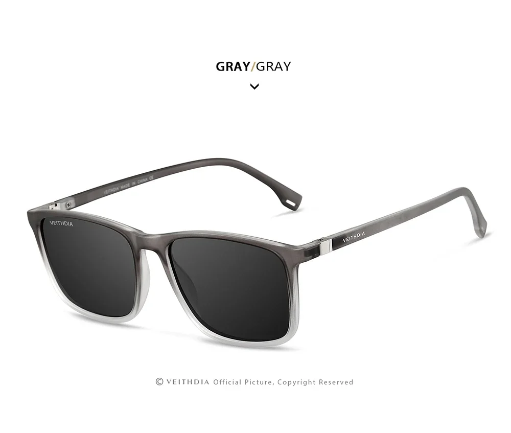VEITHDIA Brand New Sunglasses Unisex Retro TR90 Sunglasses Polarized UV400 Lens Vintage Eyewear Sun Glasses For Men/Women 7521