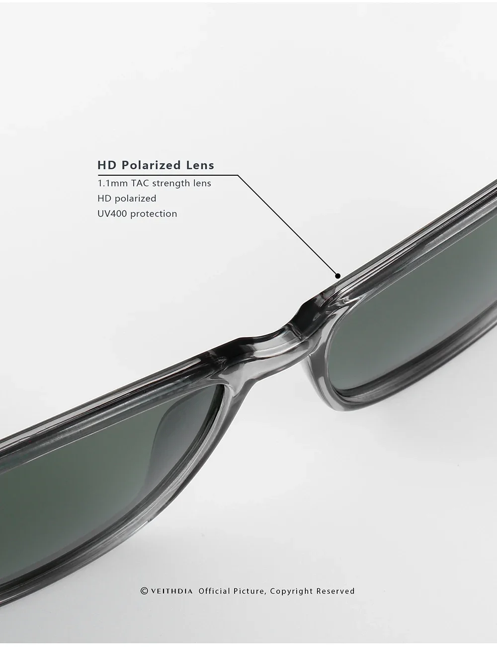 VEITHDIA Brand New Sunglasses Unisex Retro TR90 Sunglasses Polarized UV400 Lens Vintage Eyewear Sun Glasses For Men/Women 7521