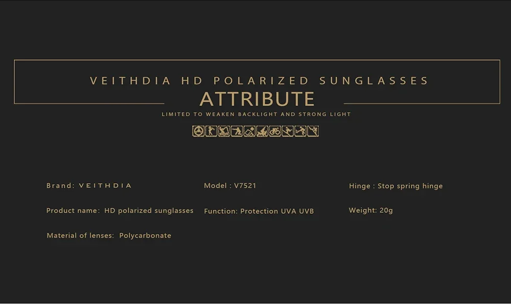 VEITHDIA Brand New Sunglasses Unisex Retro TR90 Sunglasses Polarized UV400 Lens Vintage Eyewear Sun Glasses For Men/Women 7521