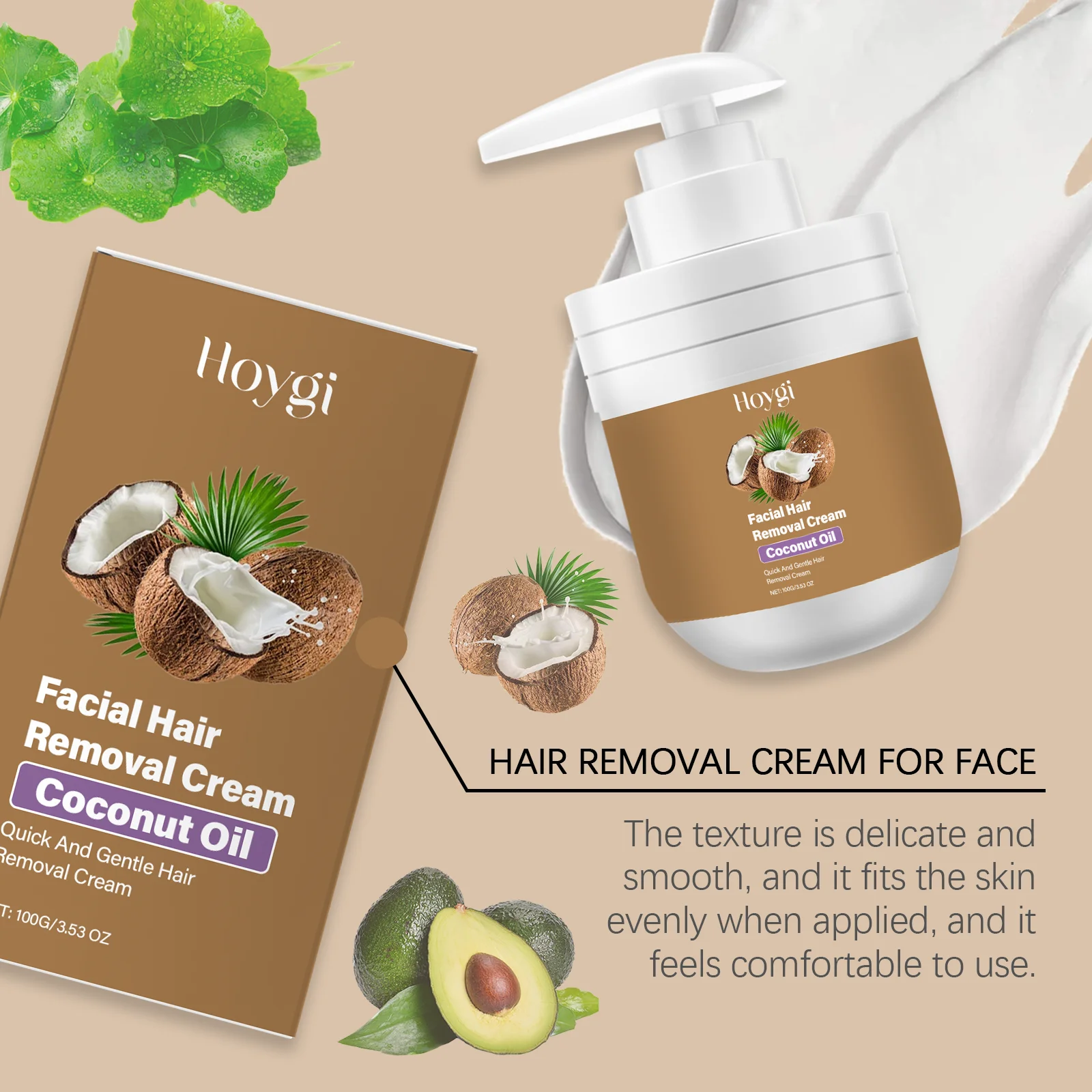 Face Hair Removal Cream Painless Not Stimulating Reduce Redness Soothing Growth Inhibitor Smoothing Body Armpit Depilatory Cream