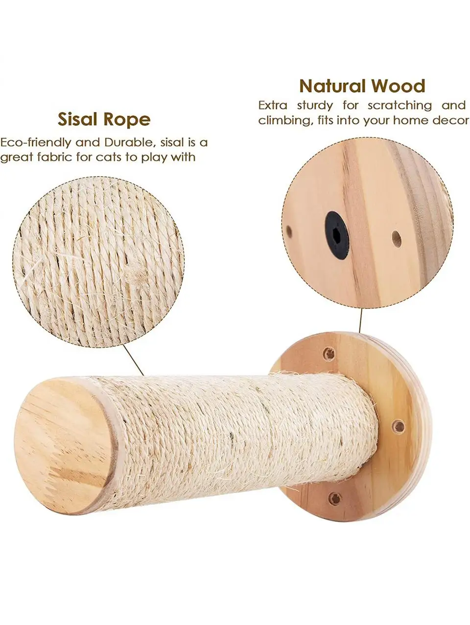 Wooden Cat Tree Tower Cat Wall Furniture Climbing Shelves Perches Sisal Scratcher Hammock Steps and Ladder Indoor Cats Walk Gym