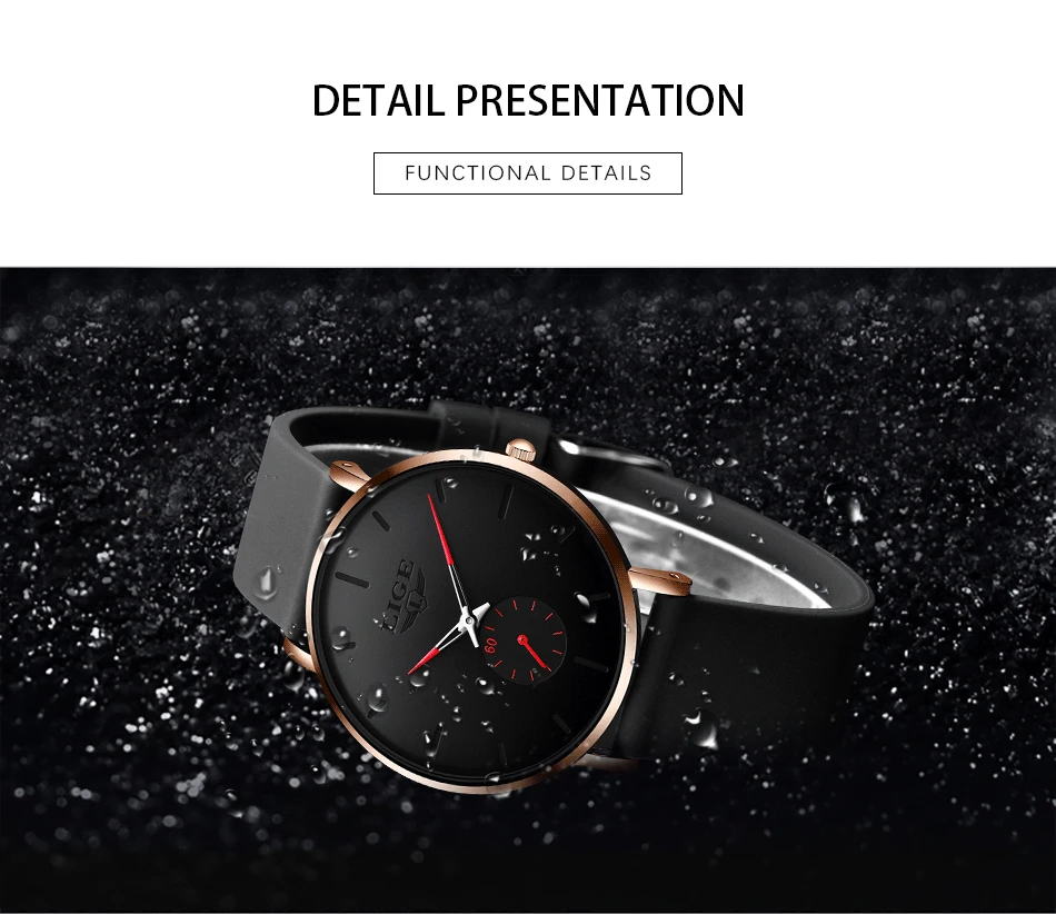 LIGE New Fashion Mens Watches Top Brand Luxury Sports Waterproof Simple UltraThin Quartz Watch Man Clock Relogio Masculino+Box