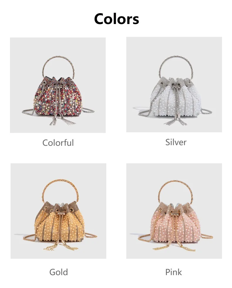Luxury Women Rhinestone Evening Bag Glitter Diamond Clutch Purse Elegant Handbag for Wedding Party Banquet Prom Formal Occasions