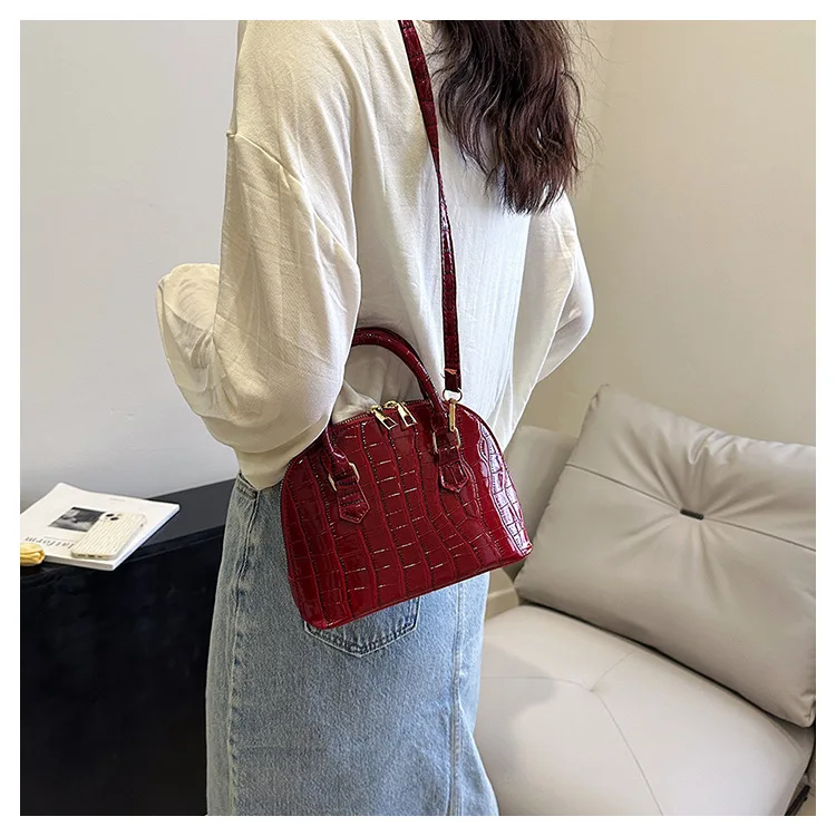 Retro Shoulder Bag Fashion Pu Leather New Women's Bag Waterproof Crocodile Pattern Versatile Crossbody Bag Hand Bags for Women