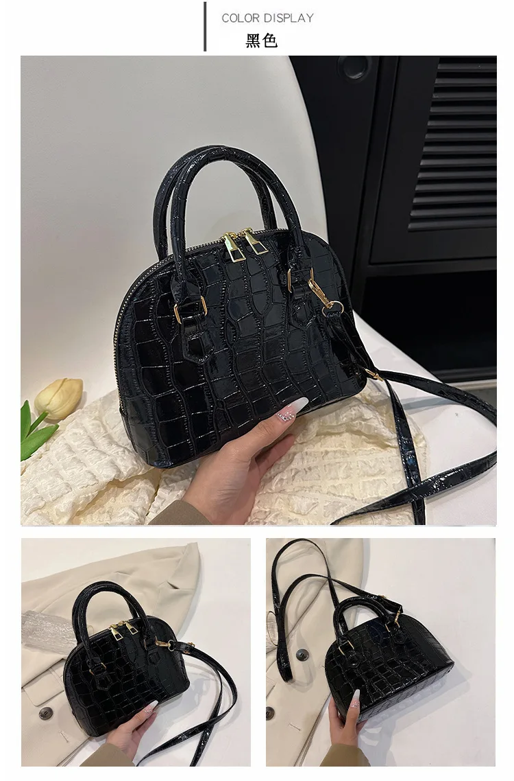 Retro Shoulder Bag Fashion Pu Leather New Women's Bag Waterproof Crocodile Pattern Versatile Crossbody Bag Hand Bags for Women