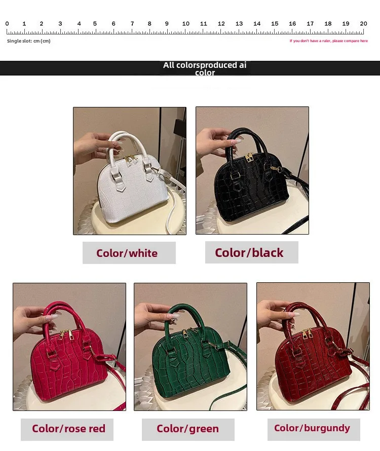 Retro Shoulder Bag Fashion Pu Leather New Women's Bag Waterproof Crocodile Pattern Versatile Crossbody Bag Hand Bags for Women
