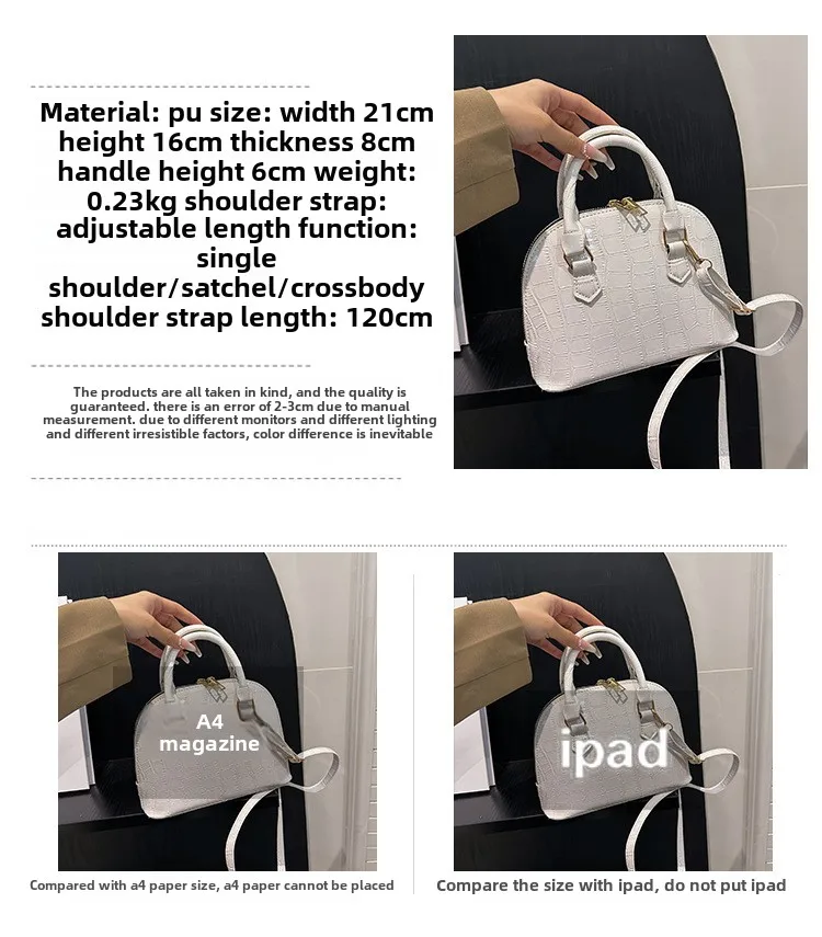Retro Shoulder Bag Fashion Pu Leather New Women's Bag Waterproof Crocodile Pattern Versatile Crossbody Bag Hand Bags for Women