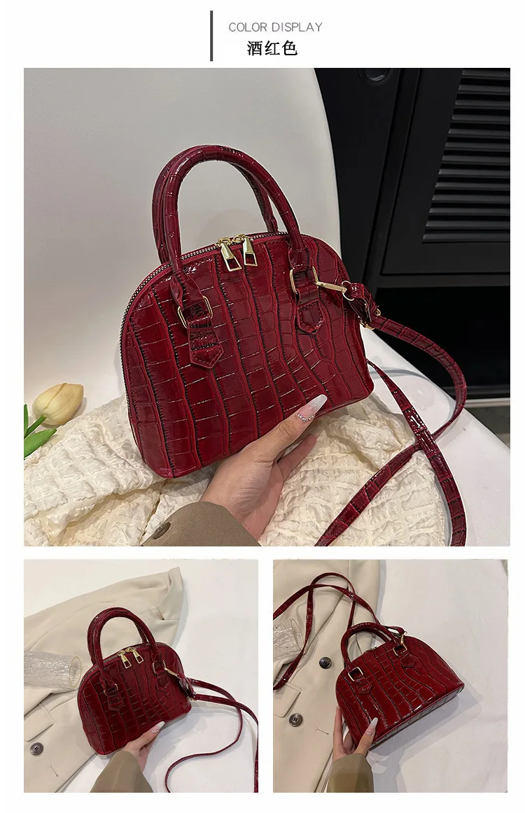 Retro Shoulder Bag Fashion Pu Leather New Women's Bag Waterproof Crocodile Pattern Versatile Crossbody Bag Hand Bags for Women