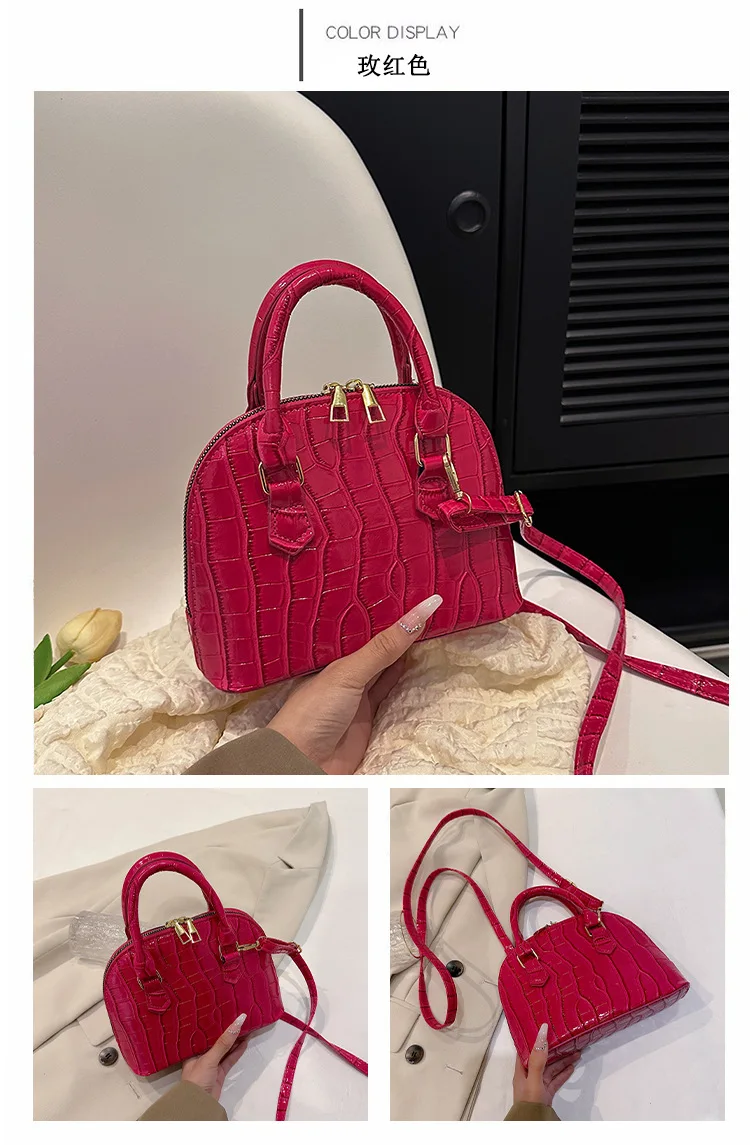 Retro Shoulder Bag Fashion Pu Leather New Women's Bag Waterproof Crocodile Pattern Versatile Crossbody Bag Hand Bags for Women