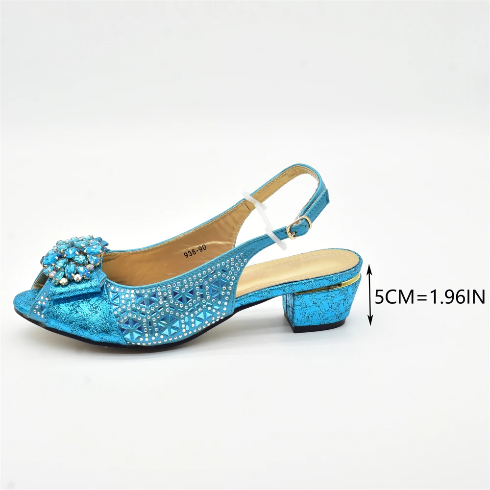 New Design Women Shoes and Bags To Match Set Nigeria Party Italian Shoe and Bag Set for Party in Women Rhinestone Women Pumps
