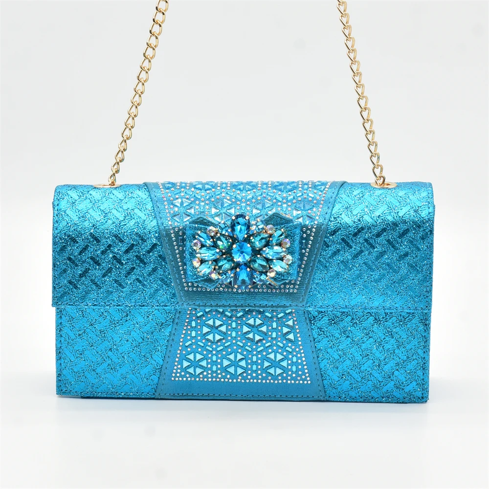 New Design Women Shoes and Bags To Match Set Nigeria Party Italian Shoe and Bag Set for Party in Women Rhinestone Women Pumps