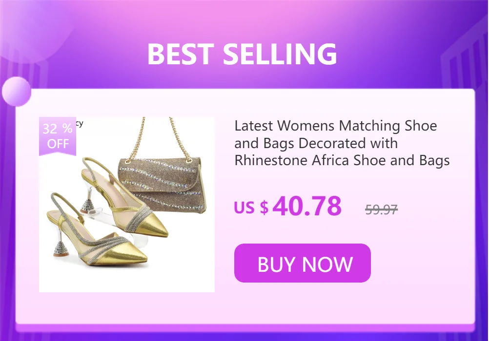 New Design Women Shoes and Bags To Match Set Nigeria Party Italian Shoe and Bag Set for Party in Women Rhinestone Women Pumps