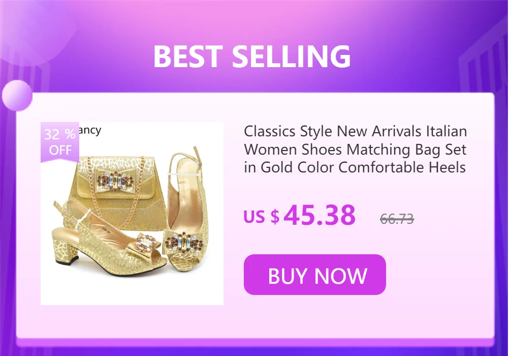 New Design Women Shoes and Bags To Match Set Nigeria Party Italian Shoe and Bag Set for Party in Women Rhinestone Women Pumps