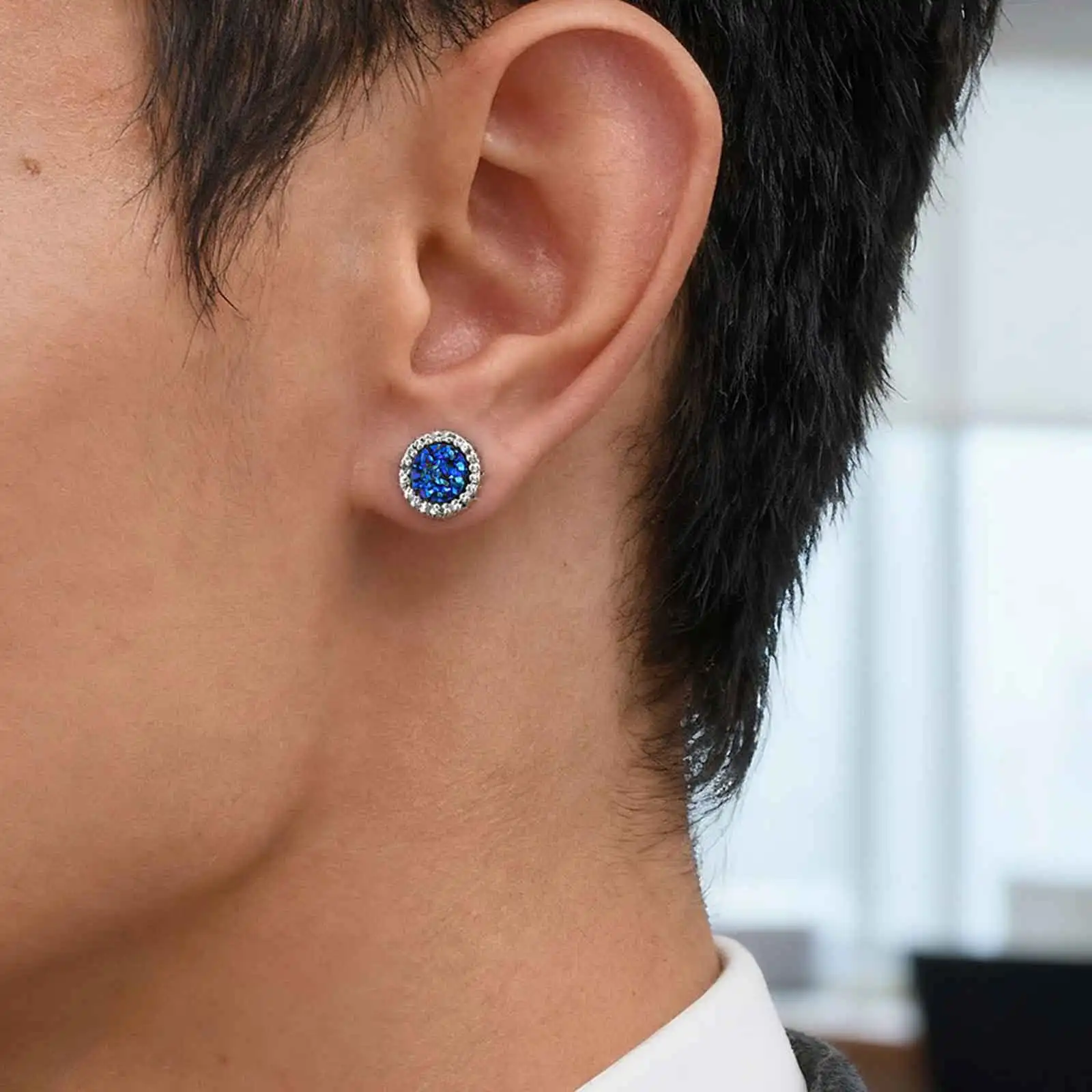 Hiphop Clip Earring for Men Women,Fashion Small Round Metal Magnetic Earrings,Non-pierced Magnetic Studs Jewelry Gift