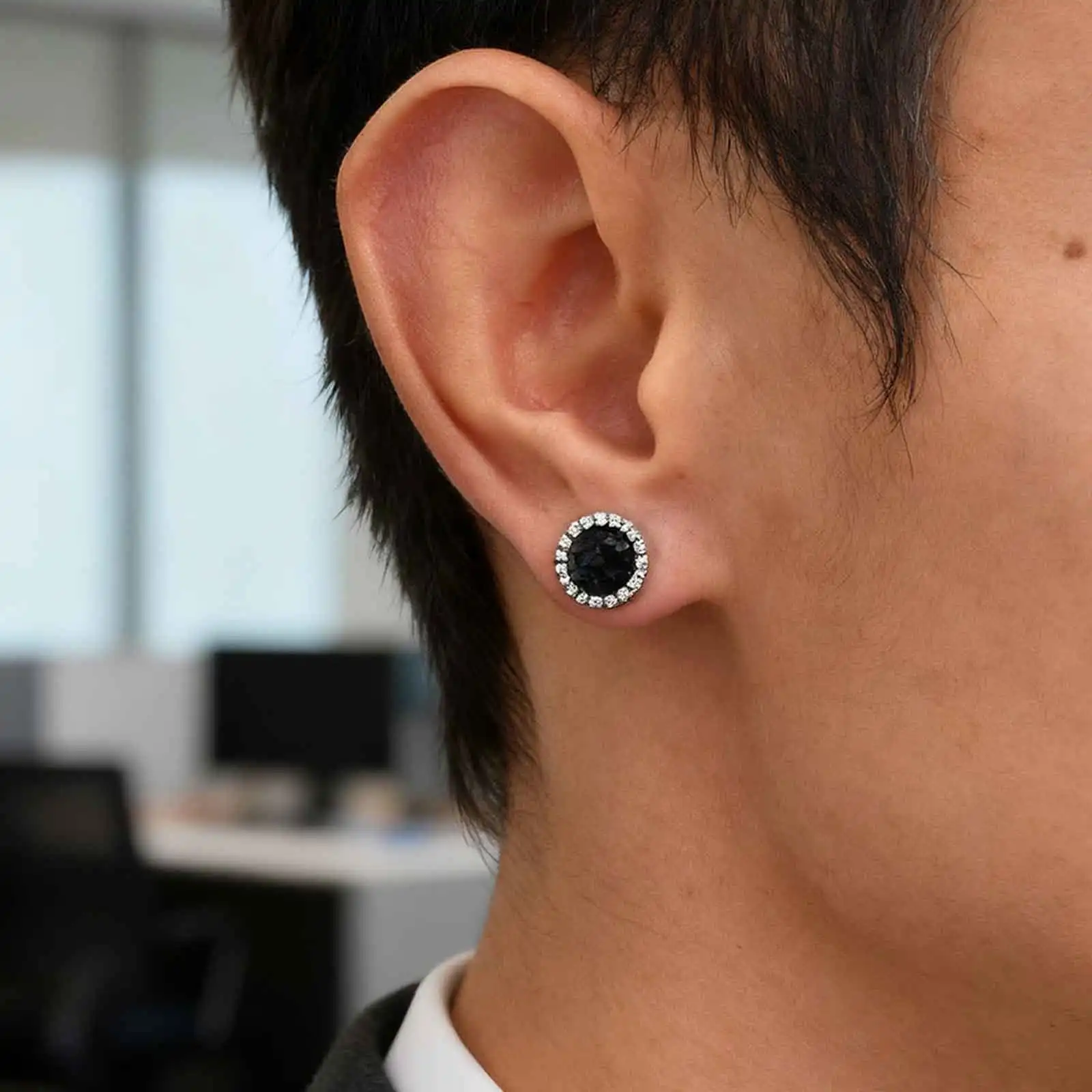 Hiphop Clip Earring for Men Women,Fashion Small Round Metal Magnetic Earrings,Non-pierced Magnetic Studs Jewelry Gift
