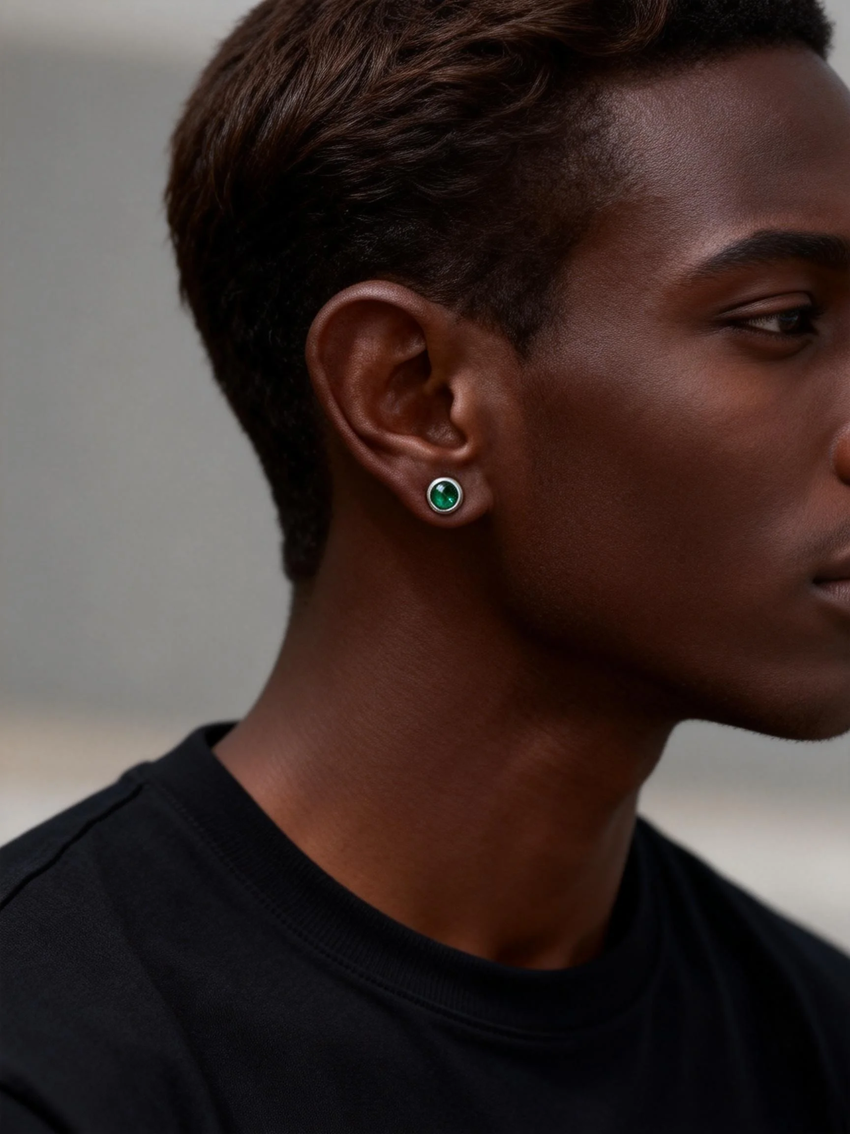 Magnetic Zircon Stud Earrings for Men,8mm Hypoallergenic Stainless Steel Non-Pierced Clip Earrings,Punk Rock Jewelry Gift