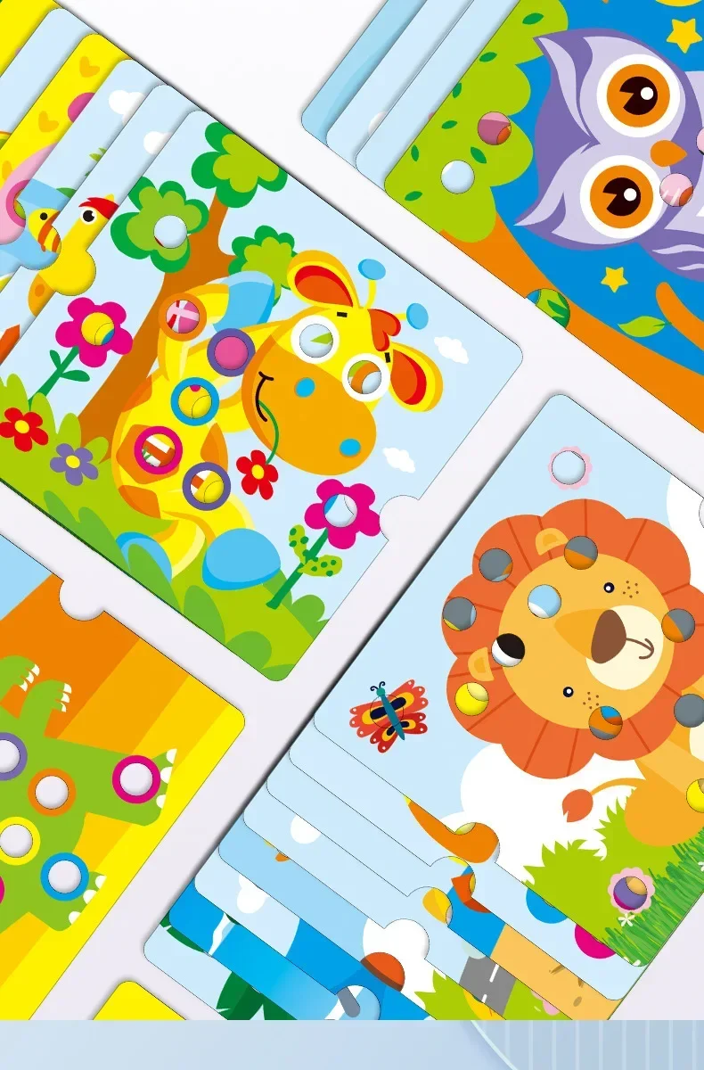 Montessori Baby Toys Mushroom Nail Beads Intelligent 3D Puzzle Games Jigsaw Board for Children Kids Educational Toys