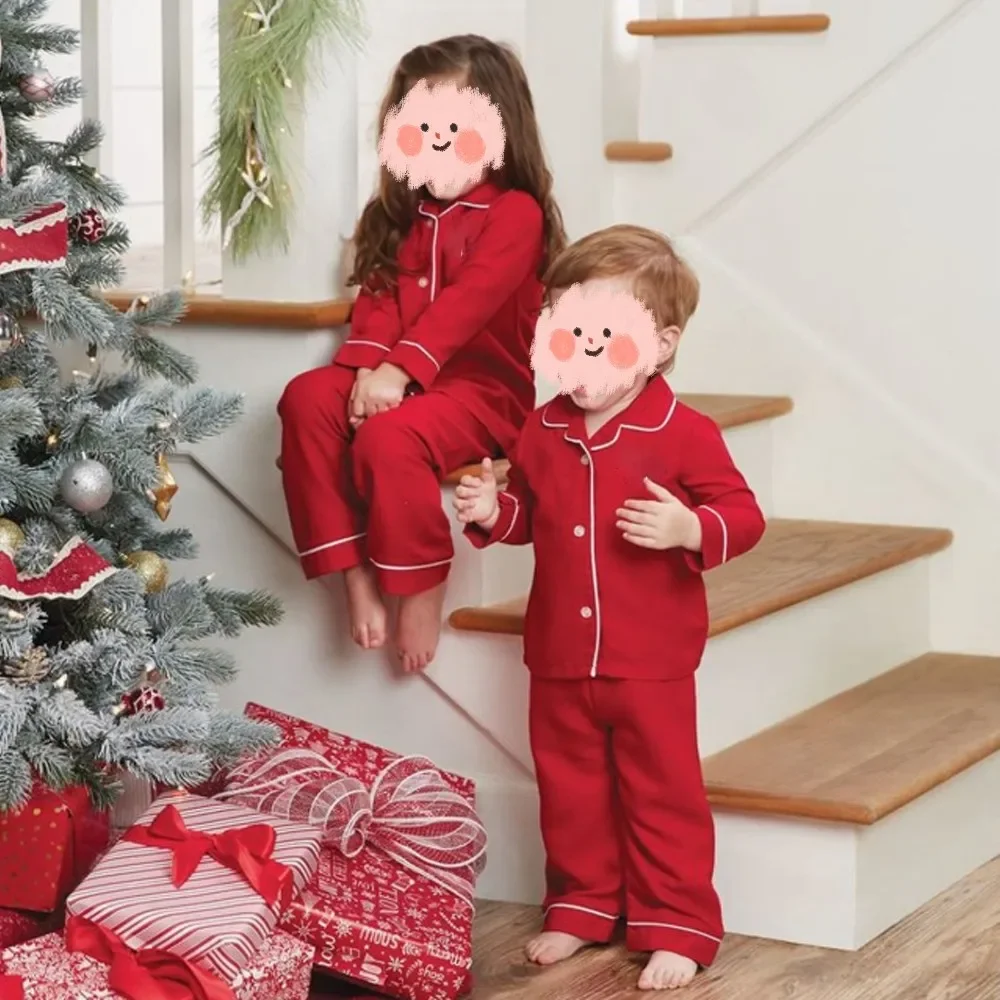 Ruffkids Kids Pyjamas Girls Boys Baby Clothes Loungewear Family Matching Pjs Red Velvet Christmas Pajamas Sets