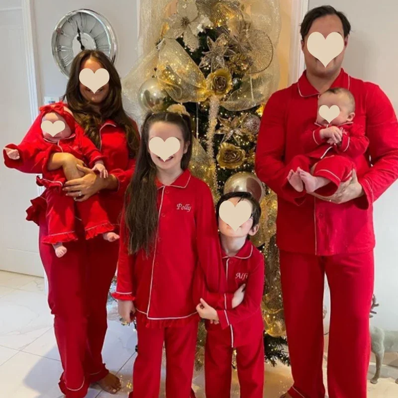 Ruffkids Kids Pyjamas Girls Boys Baby Clothes Loungewear Family Matching Pjs Red Velvet Christmas Pajamas Sets