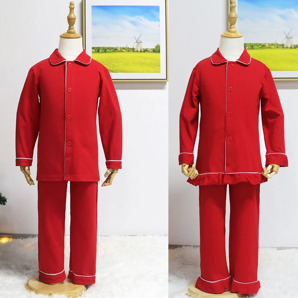 Ruffkids Kids Pyjamas Girls Boys Baby Clothes Loungewear Family Matching Pjs Red Velvet Christmas Pajamas Sets