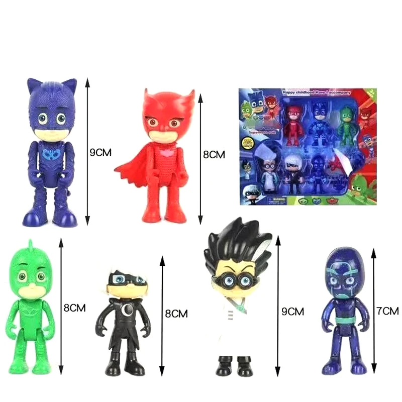 Masked Pajama Hero Sleepy Hero Masked Hero 6-Piece Jointed Action Figure Transformable Collectible Toy Set