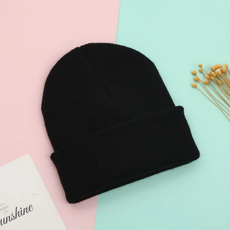Dad Mother Kids Baby Hats for Girl Boy Newborn Beanie Infant Candy Color Winter Autumn Family Warm Knitted Parent Children Hat