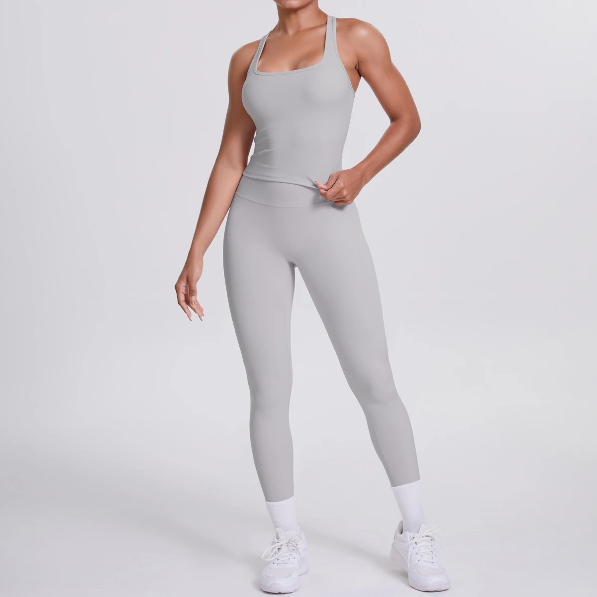Yoga Top Set Fitness Gym Suit Training Sleeveless Sport Gym Tops Crossover Back Sports Underwear Tummy Control Slimming
