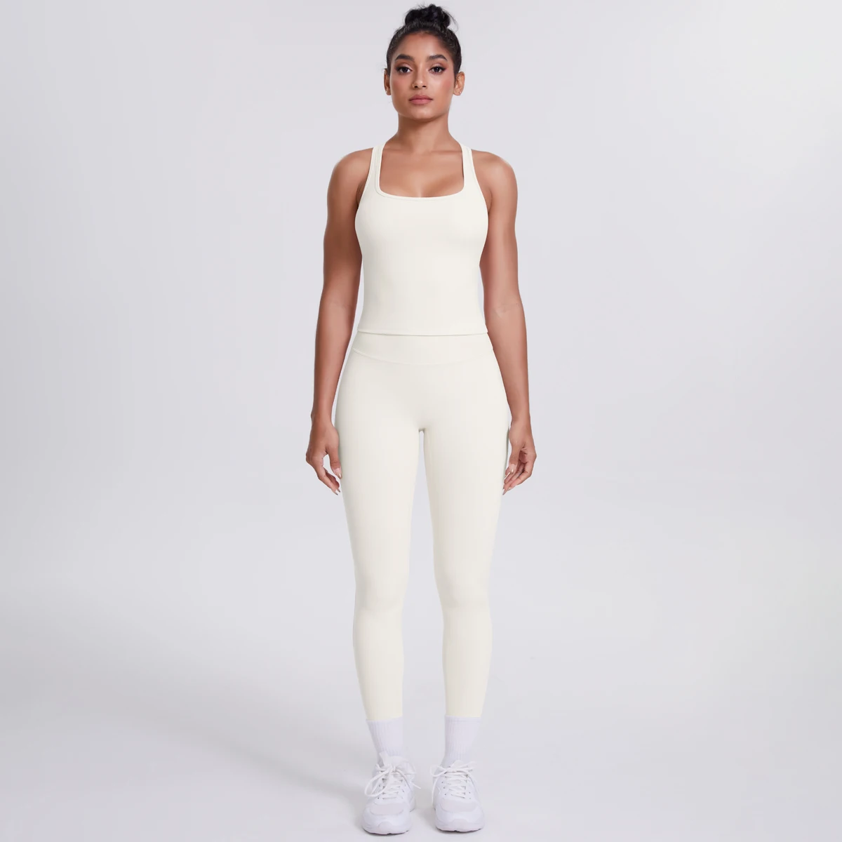 Yoga Top Set Fitness Gym Suit Training Sleeveless Sport Gym Tops Crossover Back Sports Underwear Tummy Control Slimming