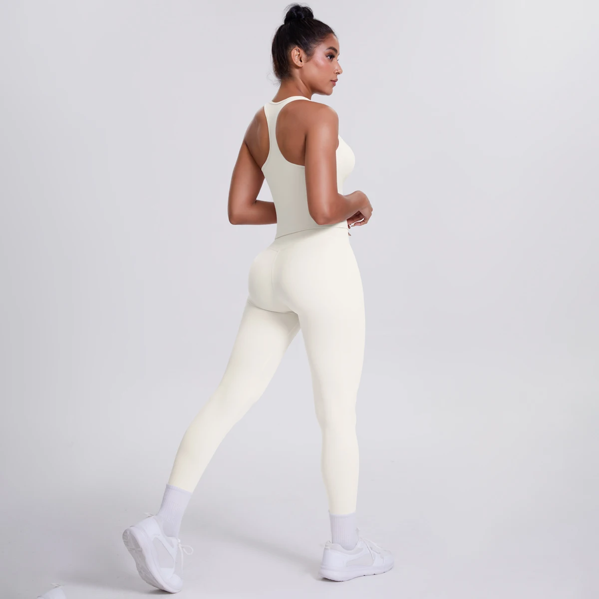 Yoga Top Set Fitness Gym Suit Training Sleeveless Sport Gym Tops Crossover Back Sports Underwear Tummy Control Slimming