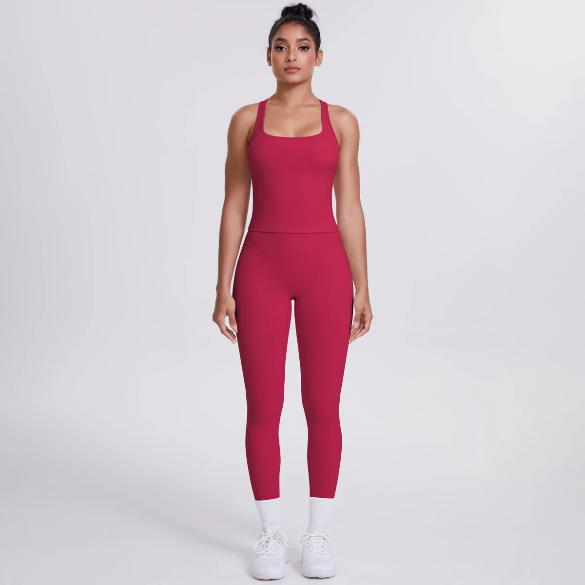 Yoga Top Set Fitness Gym Suit Training Sleeveless Sport Gym Tops Crossover Back Sports Underwear Tummy Control Slimming