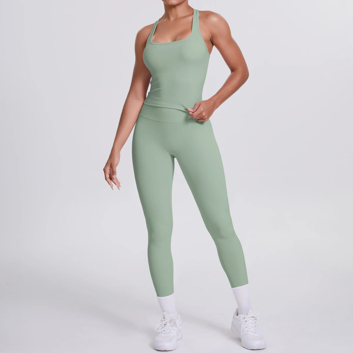 Yoga Top Set Fitness Gym Suit Training Sleeveless Sport Gym Tops Crossover Back Sports Underwear Tummy Control Slimming