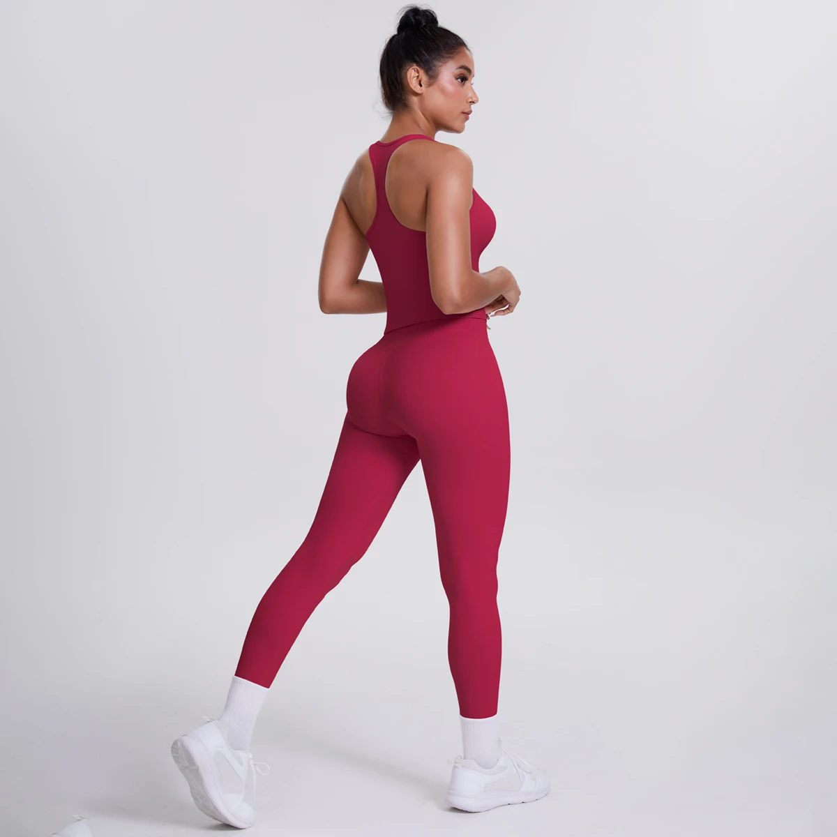 Yoga Top Set Fitness Gym Suit Training Sleeveless Sport Gym Tops Crossover Back Sports Underwear Tummy Control Slimming
