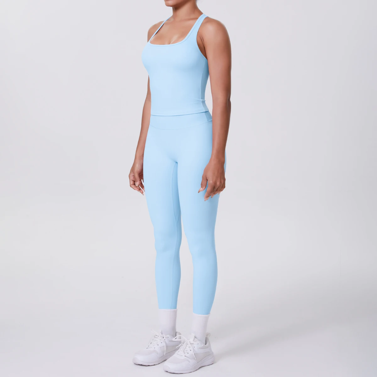 Yoga Top Set Fitness Gym Suit Training Sleeveless Sport Gym Tops Crossover Back Sports Underwear Tummy Control Slimming