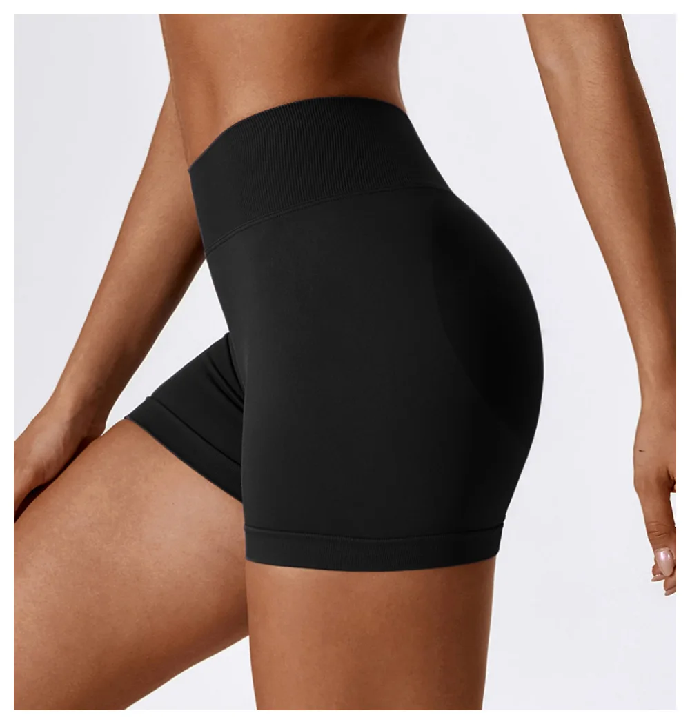 Women Sport Shorts High Waist Workout Tights Fitness Yoga Scrunch Butt Ladies Seamless Yoga Gym Running Short Pants Sportswear