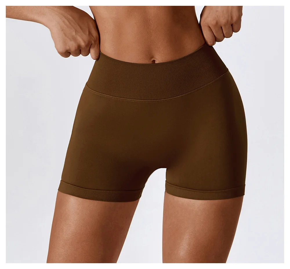 Women Sport Shorts High Waist Workout Tights Fitness Yoga Scrunch Butt Ladies Seamless Yoga Gym Running Short Pants Sportswear
