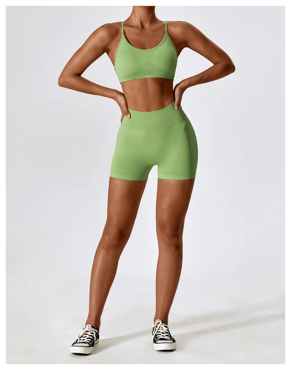 Women Sport Shorts High Waist Workout Tights Fitness Yoga Scrunch Butt Ladies Seamless Yoga Gym Running Short Pants Sportswear