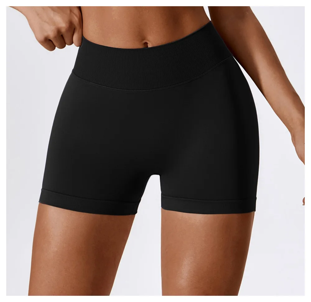 Women Sport Shorts High Waist Workout Tights Fitness Yoga Scrunch Butt Ladies Seamless Yoga Gym Running Short Pants Sportswear