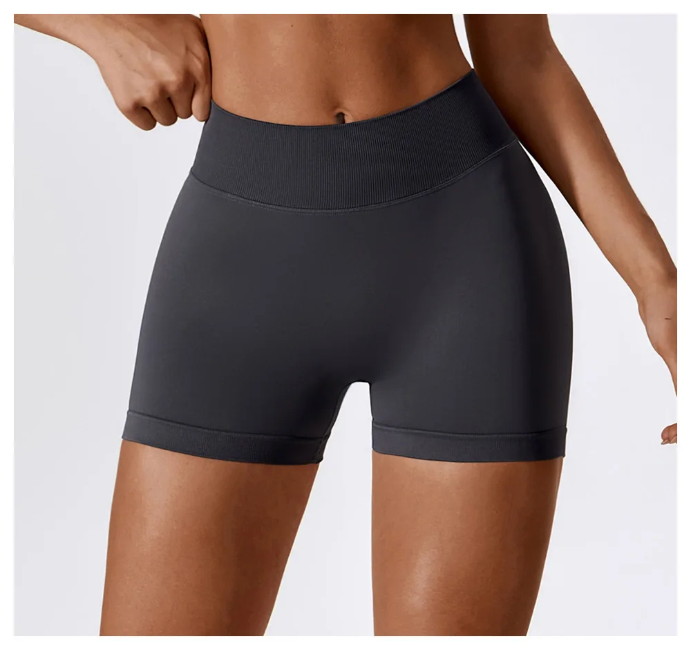 Women Sport Shorts High Waist Workout Tights Fitness Yoga Scrunch Butt Ladies Seamless Yoga Gym Running Short Pants Sportswear