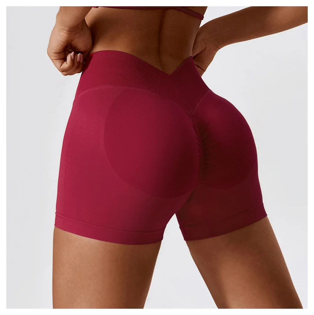 Women Sport Shorts High Waist Workout Tights Fitness Yoga Scrunch Butt Ladies Seamless Yoga Gym Running Short Pants Sportswear