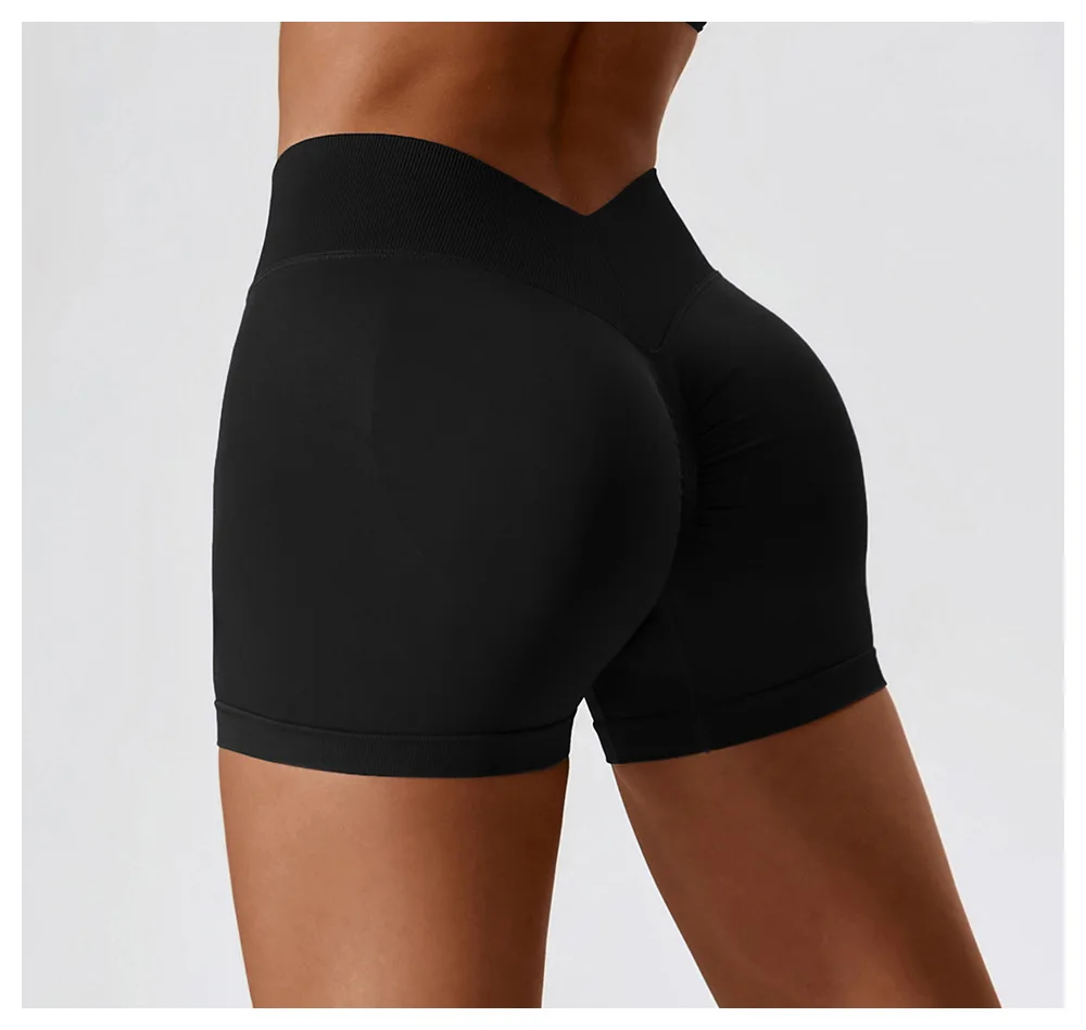 Women Sport Shorts High Waist Workout Tights Fitness Yoga Scrunch Butt Ladies Seamless Yoga Gym Running Short Pants Sportswear