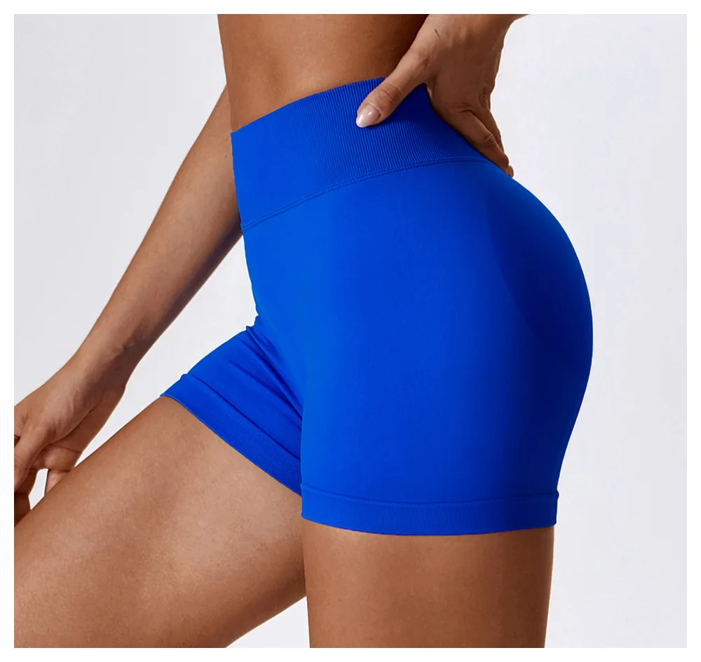 Women Sport Shorts High Waist Workout Tights Fitness Yoga Scrunch Butt Ladies Seamless Yoga Gym Running Short Pants Sportswear