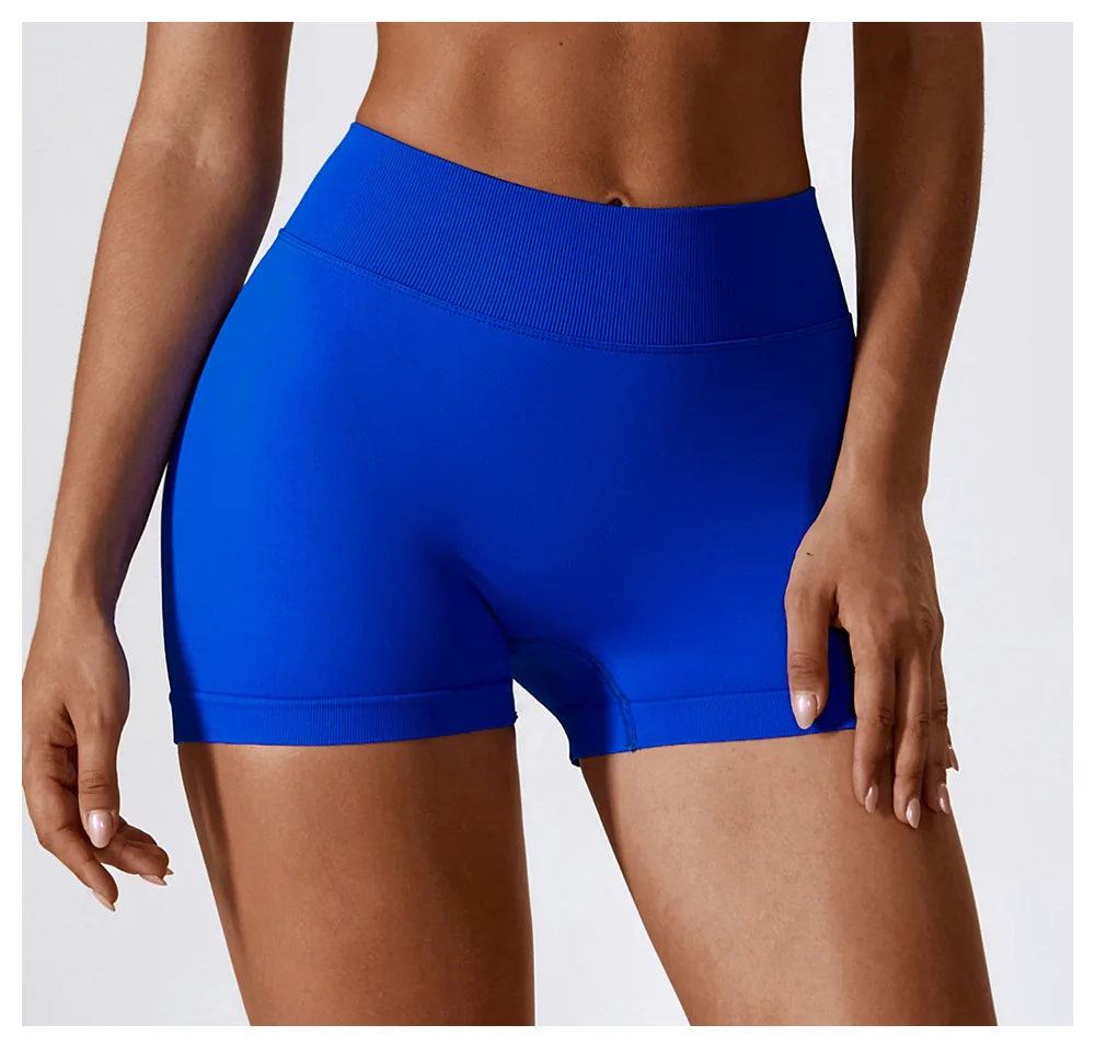 Women Sport Shorts High Waist Workout Tights Fitness Yoga Scrunch Butt Ladies Seamless Yoga Gym Running Short Pants Sportswear